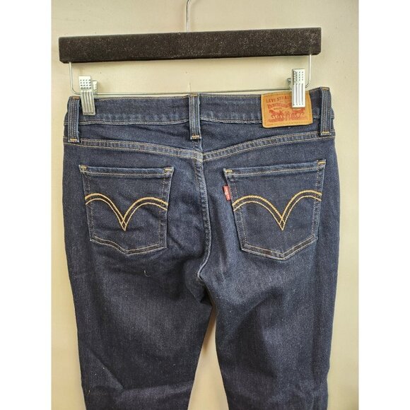 Levis 535 Blue Denim Dark Wash Super Skinny Jeans Size 28 - Picture 5 of 8